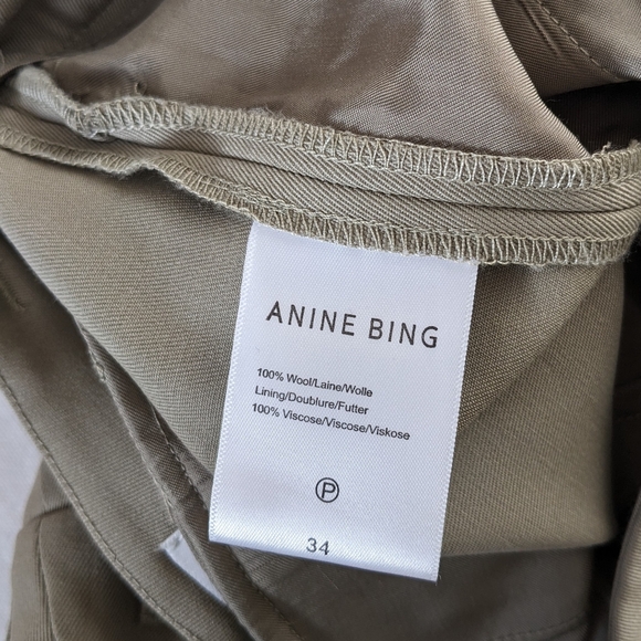 Anine Bing Wool Pleated Pants Chino Trouser 2 Old Money Quiet Luxury Minimalist - Picture 9 of 9